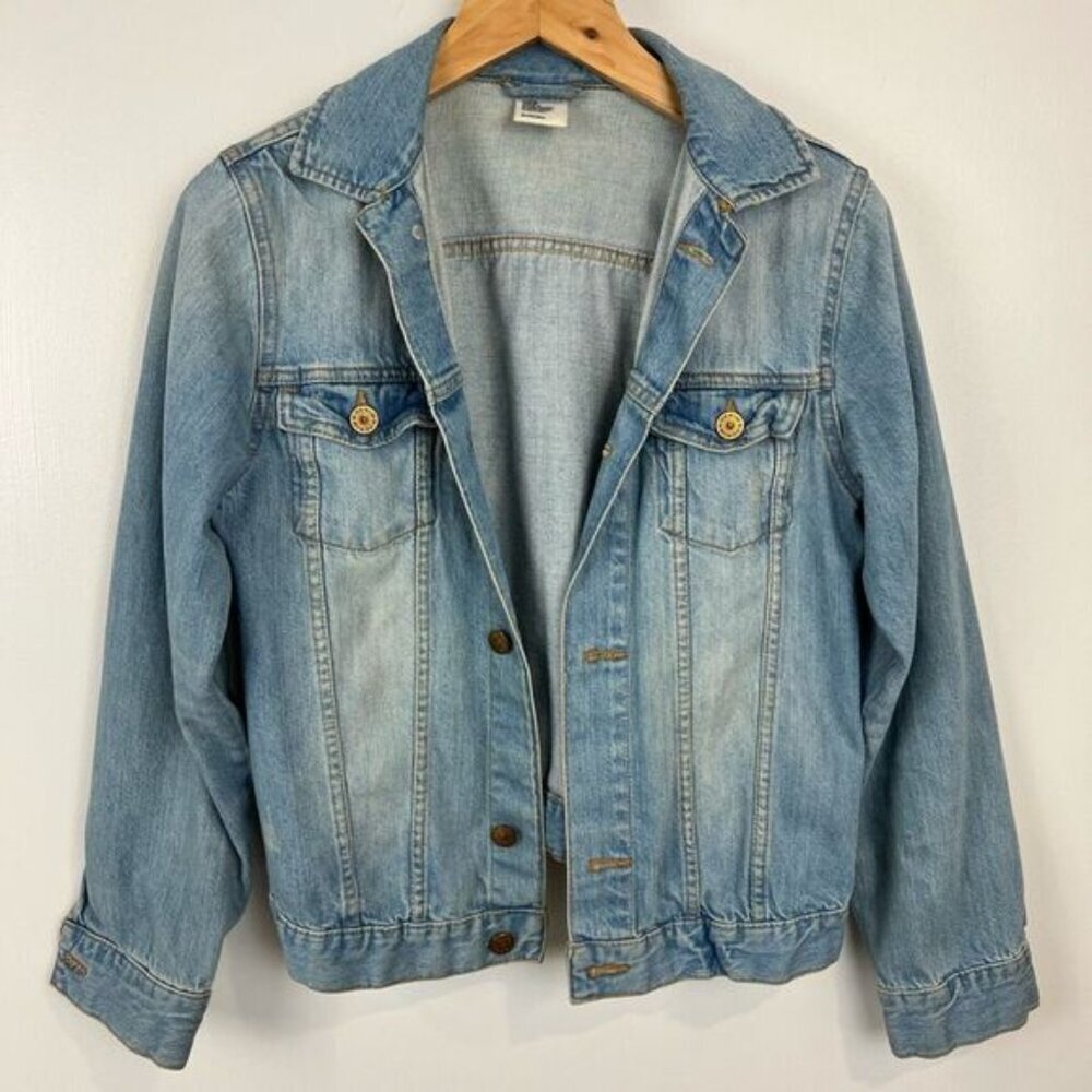 &Denim Size 11-12Y Juniors Blue Denim Trucker Jacket Coat 11 12 Girls Western